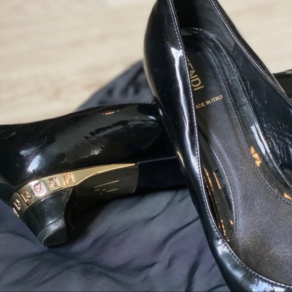 Authentic Fendi Patent Peep Toe Kitten Heels - Picture 3 of 7